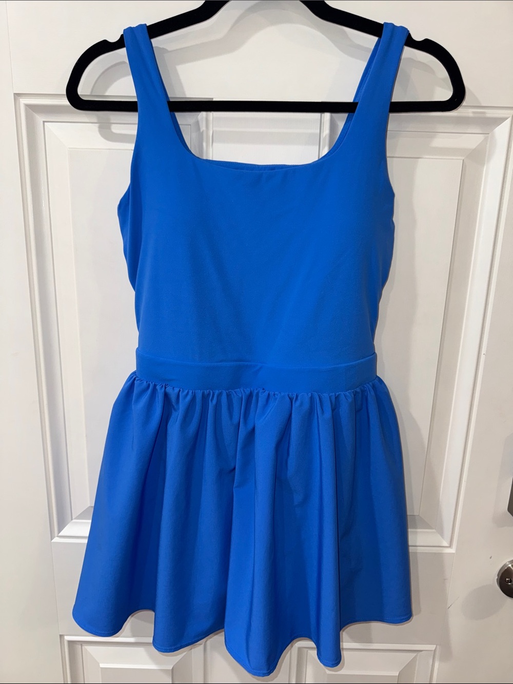 JoyLab Girl's Vibrant Royal Blue Scoop Neck Fit & Flare Dress